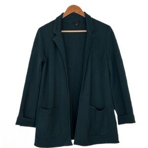 Talbots Forest Green Open Front, Merino Wool Blazer